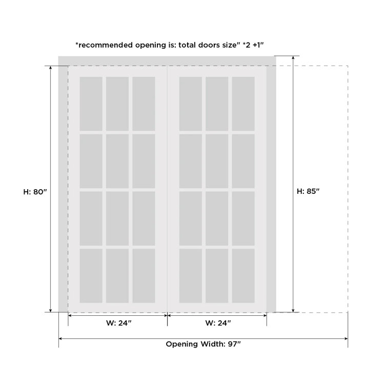 SARTODOORS Solid + Manufactured Wood Paneled French Doors Wayfair